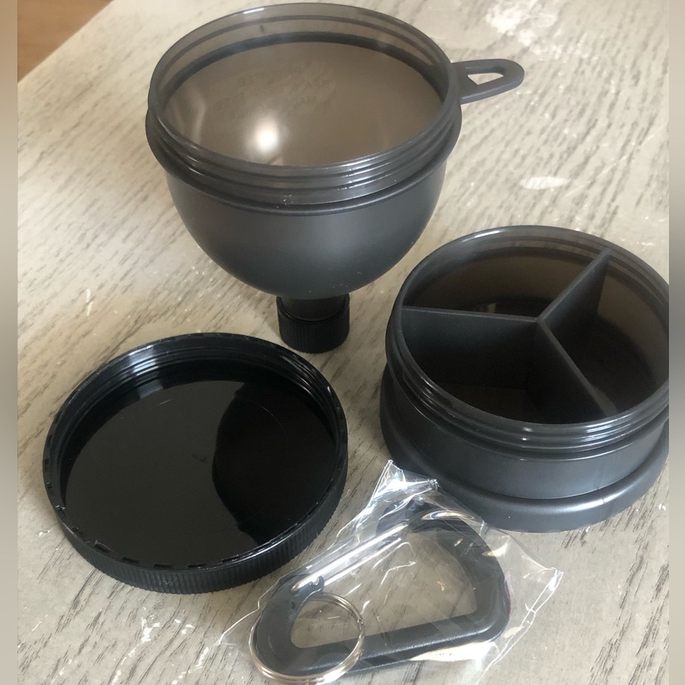 Set of 2 - Stackable Supplement Funnel Container - Black